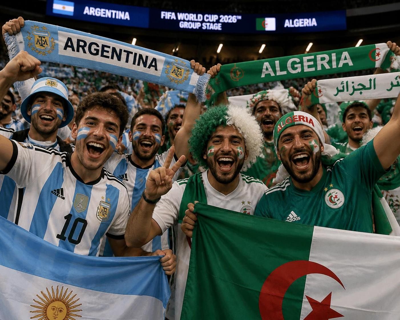 a touching scene as argentine players come together in unity and strength before their intense match against algeria, showcasing team spirit and determination.