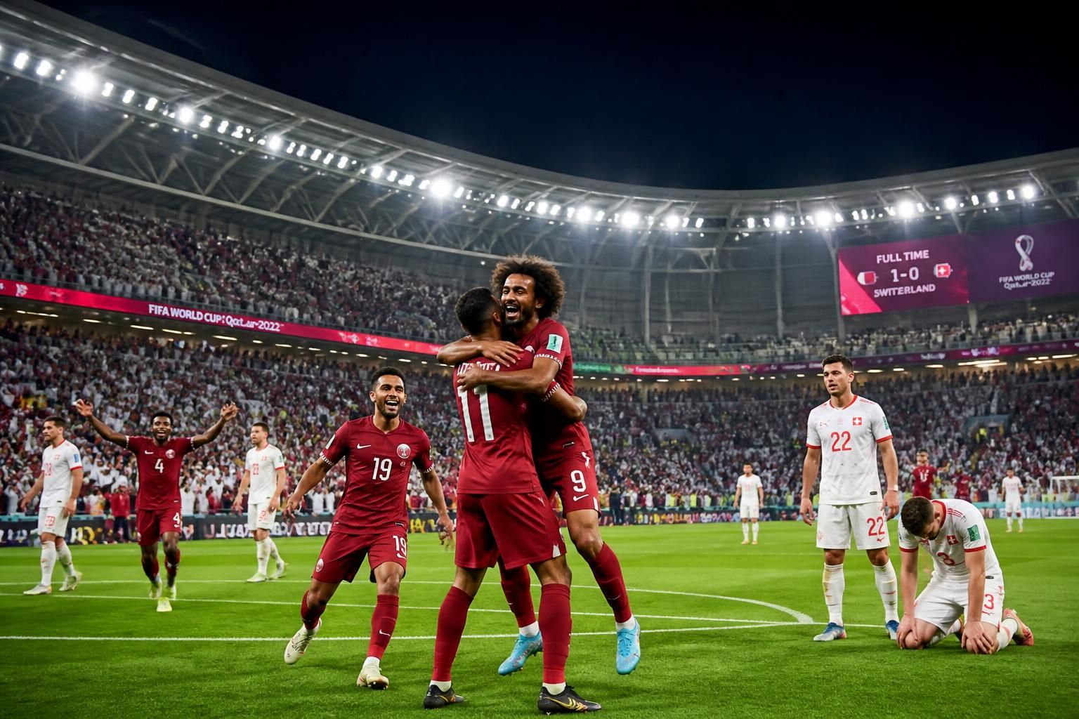 qatar stuns the world with an incredible victory over switzerland in the world cup, showcasing skill and determination in a historic match.