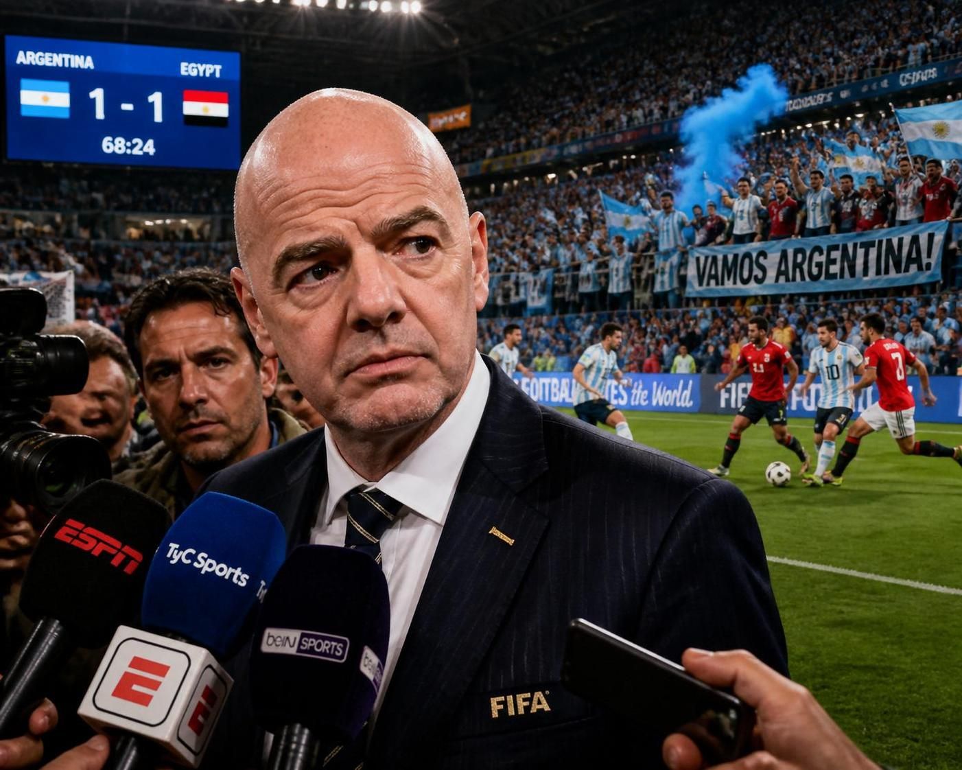 explore the heated controversy surrounding infantino as he comes under intense scrutiny ahead of the highly anticipated argentina vs. egypt match. uncover the truth behind the allegations and the stakes involved.