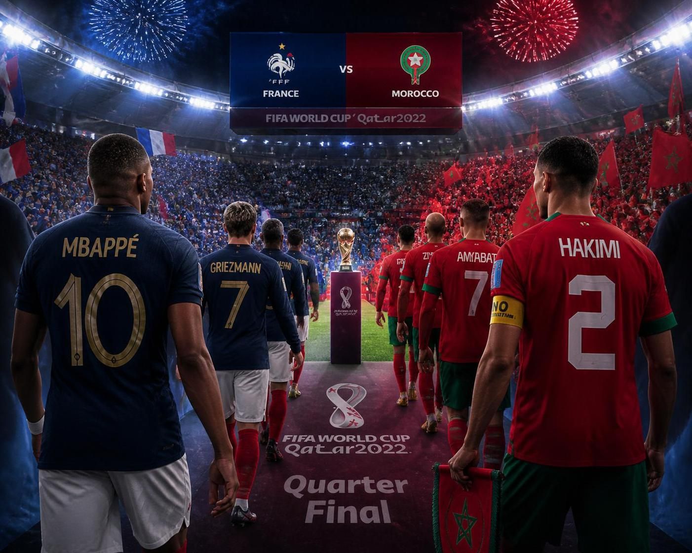 live coverage of france vs morocco: lineup revealed, referee controversy, match kickoff time, and broadcast information for the exciting cup clash.
