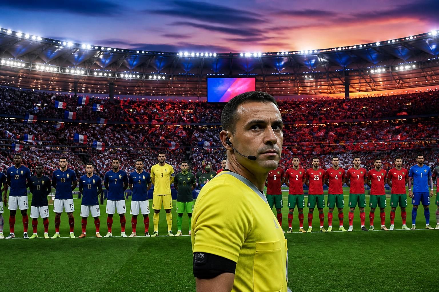get live updates on france vs morocco with the full lineup revealed, referee controversies, match kick-off time, and broadcast information for this thrilling cup clash.