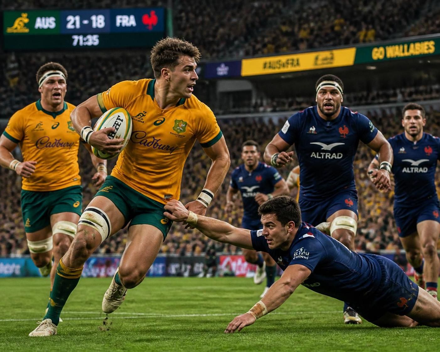 watch the rugby showdown live as australia takes on france. enjoy real-time scores and seamless streaming for an exciting match experience.