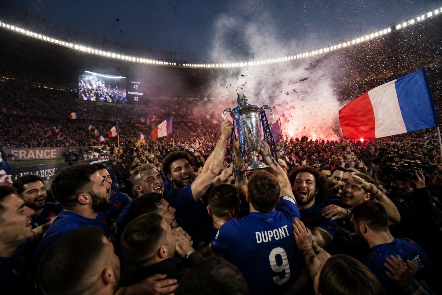 discover how nearly 1.5 million early viewers tuned in to celebrate the french xv's thrilling rugby victory in this unforgettable triumph.