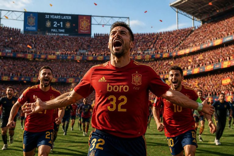 watch the incredible moment as boro makes history for spain after 32 years in this captivating video.