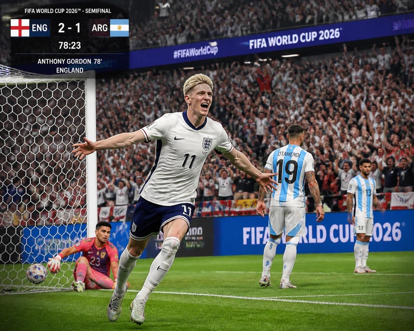 watch gordon make history with a stunning goal that leaves argentina speechless, capturing a moment that secures his place in the record books.