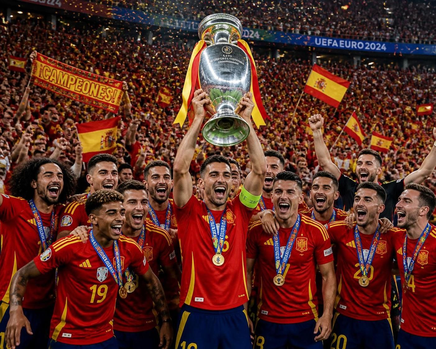 experience the dazzling celebration as madrid lights up in gold to honor spain's champions in this legendary welcome video.