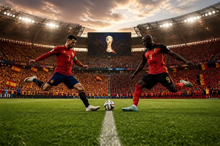get all the details for the world cup quarterfinal clash between spain and belgium, including kickoff time and broadcast channels to catch the live action.
